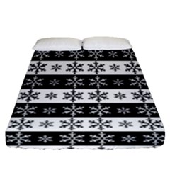 Snowflakes - Christmas Pattern Fitted Sheet (queen Size) by Valentinaart