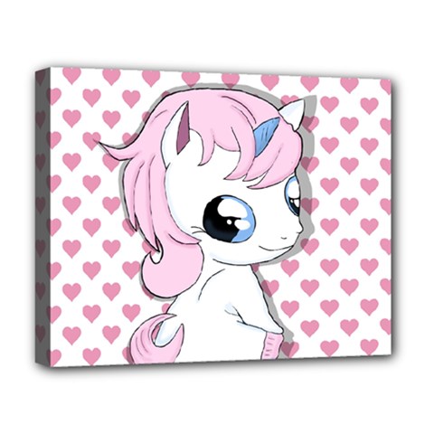 Baby Unicorn Deluxe Canvas 20  X 16   by Valentinaart