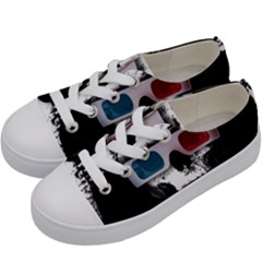 Cinema Skull Kids  Low Top Canvas Sneakers by Valentinaart