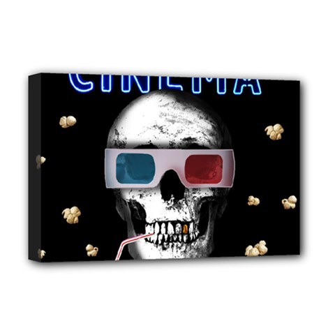 Cinema Skull Deluxe Canvas 18  X 12   by Valentinaart