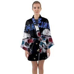 Cinema Skull Long Sleeve Kimono Robe by Valentinaart