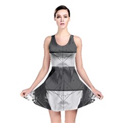 Beautiful Bnw Fractal Feathers For Major Motoko Reversible Skater Dress by jayaprime