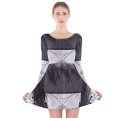 Beautiful Bnw Fractal Feathers For Major Motoko Long Sleeve Velvet Skater Dress by jayaprime