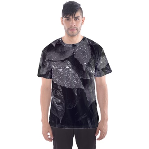 Black And White Leaves Photo Men s Sports Mesh Tee by dflcprintsclothing
