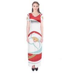 Skydiving Christmas Santa Claus Short Sleeve Maxi Dress by Alisyart