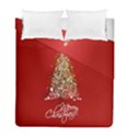Tree Merry Christmas Red Star Duvet Cover Double Side (Full/ Double Size) View1