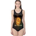 Happy Halloween Pumpkins Face Smile Face Ghost Night One Piece Swimsuit View1