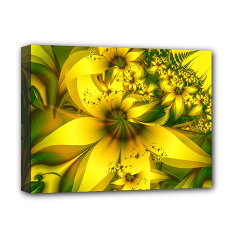 Beautiful Yellow-green Meadow Of Daffodil Flowers Deluxe Canvas 16  X 12   by jayaprime