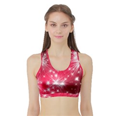 Christmas Star Advent Background Sports Bra With Border by Celenk