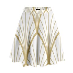 Art Deco, Beautiful,fan Pattern, Gold,white,vintage,1920 Era, Elegant,chic,vintage High Waist Skirt by NouveauDesign