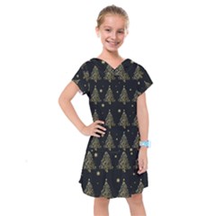 Christmas Tree - Pattern Kids  Drop Waist Dress by Valentinaart