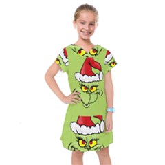 Grinch Kids  Drop Waist Dress by Valentinaart