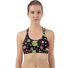 Grinch Pattern Back Web Sports Bra by Valentinaart