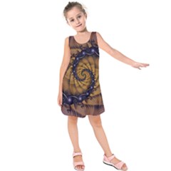 An Emperor Scorpion s 1001 Fractal Spiral Stingers Kids  Sleeveless Dress by jayaprime