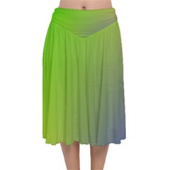 Pattern Velvet Flared Midi Skirt