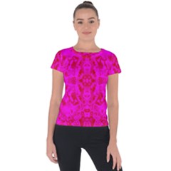 Pattern Short Sleeve Sports Top  by gasi