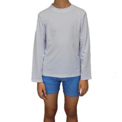 Grey And White Simulated Carbon Fiber Kids  Long Sleeve Swimwear by PodArtist