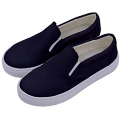 Simulated Black Carbon Fiber Steel Kids  Canvas Slip Ons