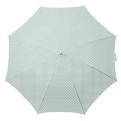 Tiffany Aqua Blue Candy Polkadot Hearts On White Straight Umbrellas