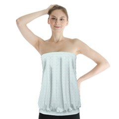 Tiffany Aqua Blue Candy Polkadot Hearts On White Strapless Top by PodArtist