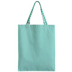 Tiffany Aqua Blue Candy Hearts On White Zipper Classic Tote Bag