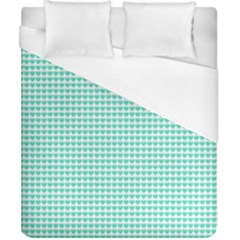 Tiffany Aqua Blue Candy Hearts On White Duvet Cover (california King Size) by PodArtist