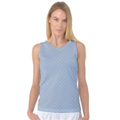 Powder Blue Stitched And Quilted Pattern Women s Basketball Tank Top by PodArtist