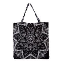 Mandala Psychedelic Neon Grocery Tote Bag by Celenk