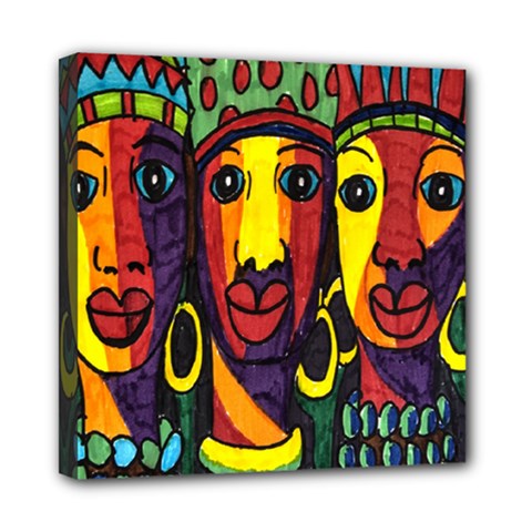 Ethnic Bold Bright Artistic Paper Mini Canvas 8  X 8  by Celenk