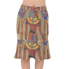 Egyptian Tutunkhamun Pharaoh Design Mermaid Skirt by Celenk