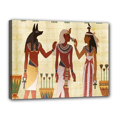 Egyptian Design Man Woman Priest Canvas 16  X 12  by Celenk