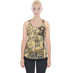 Mystery Pattern Pyramid Peru Aztec Font Art Drawing Illustration Design Text Mexico History Indian Piece Up Tank Top by Celenk