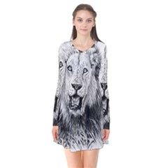 Lion Wildlife Art And Illustration Pencil Flare Dress by Celenk