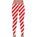 Christmas Red and White Candy Cane Stripes Classic Yoga Leggings View1