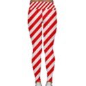 Christmas Red and White Candy Cane Stripes Classic Yoga Leggings View2