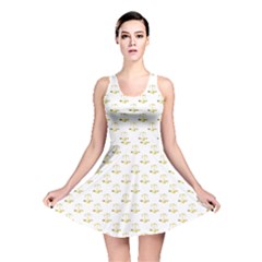 Gold Scales Of Justice On White Repeat Pattern All Over Print Reversible Skater Dress by PodArtist