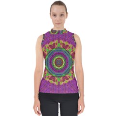 Mandala In Heavy Metal Lace And Forks Shell Top by pepitasart