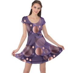 Random Polka Dots, Fun, Colorful, Pattern,xmas,happy,joy,modern,trendy,beautiful,pink,purple,metallic,glam, Cap Sleeve Dress by NouveauDesign