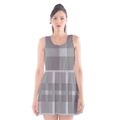 Gray Designs Transparency Square Scoop Neck Skater Dress by Celenk