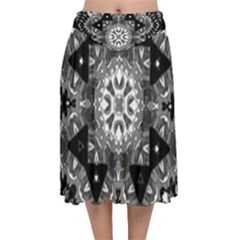 Mandala Calming Coloring Page Velvet Flared Midi Skirt by Celenk