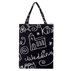 Wedding Chalkboard Icons Set Classic Tote Bag by Celenk