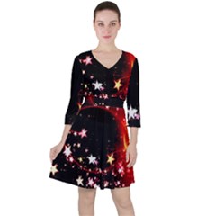 Circle Lines Wave Star Abstract Ruffle Dress