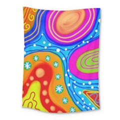 Abstract Pattern Painting Shapes Medium Tapestry by Celenk