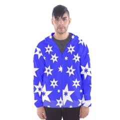 Star Background Pattern Advent Hooded Wind Breaker (men) by Celenk