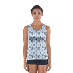 Snowflakes Winter Christmas Card Sport Tank Top  by Celenk