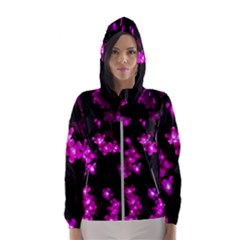 Abstract Background Purple Bright Hooded Wind Breaker (women) by Celenk