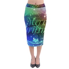 Christmas Greeting Card Frame Midi Pencil Skirt by Celenk