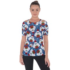 Yeti Xmas Pattern Short Sleeve Top by Valentinaart