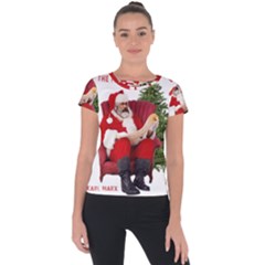 Karl Marx Santa  Short Sleeve Sports Top  by Valentinaart