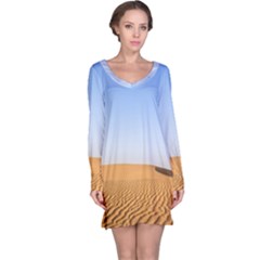 Desert Dunes With Blue Sky Long Sleeve Nightdress by Ucco